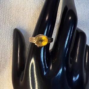 Classic Vintage 10K Yellow Gold Ring with Citrine Ring Size 9